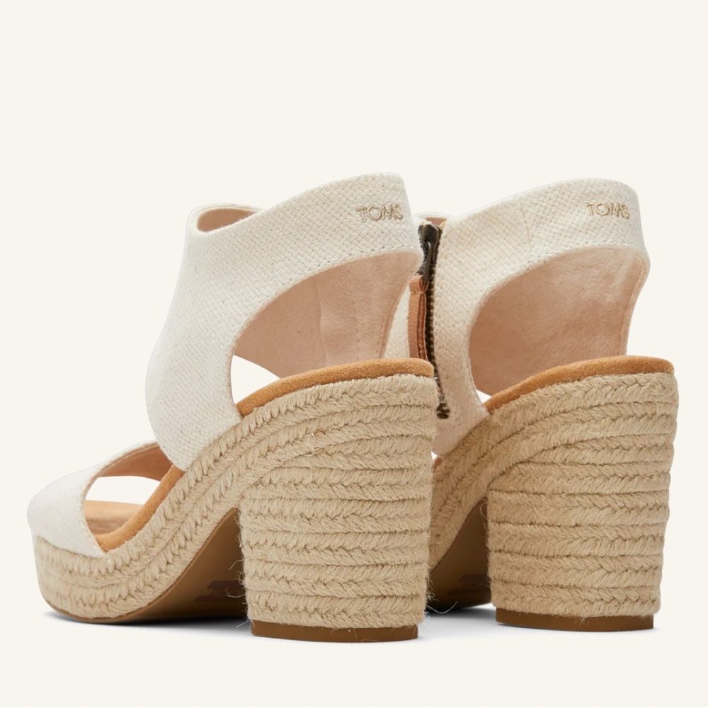 NWOB TOMS Women’s Majorca Rope Platform Sandal - Natural Basket Weave Size: 7.5 - Picture 4 of 15